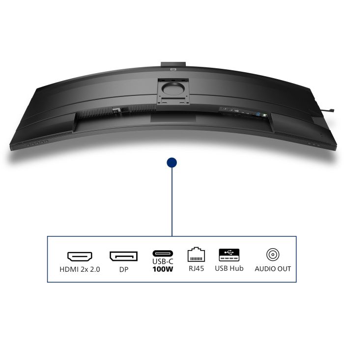 Philips 49B2U6903CH Monitor Curvo Profesional 48.8" Dual QHD, Thunderbolt 4, Webcam, Regulable en altura 8 Philips 49B2U6903CH Monitor Curvo Profesional 48.8" Dual QHD, Thunderbolt 4, Webcam, Regulable en altura 8