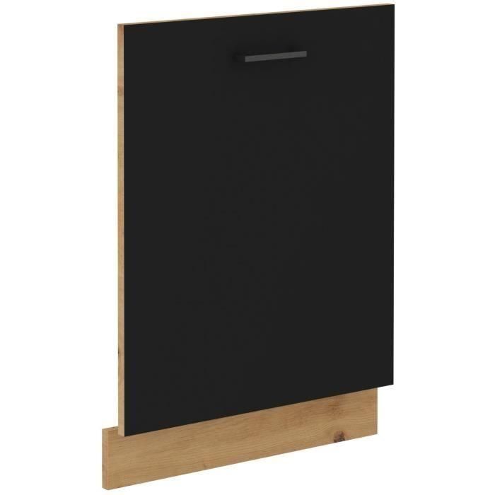 CUISINIER MODENALV - Frente de lavavajillas + zócalo MODENA 60 cm Roble artesanal y Negro mate