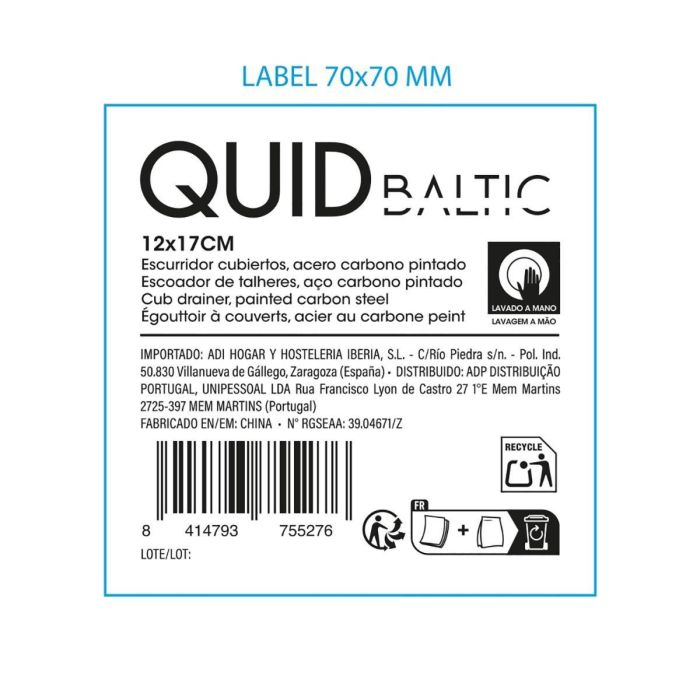Escurridor Cubiertos Acero Pintado Baltic Quid 12x17 cm (12 Unidades) 3 Escurridor Cubiertos Acero Pintado Baltic Quid 12x17 cm (12 Unidades) 3