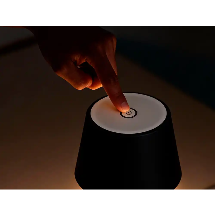 Q-connect Nova Lampara de Escritorio LED 2W 200 lm Metálica Táctil Recargable USB-C Color Negro 7