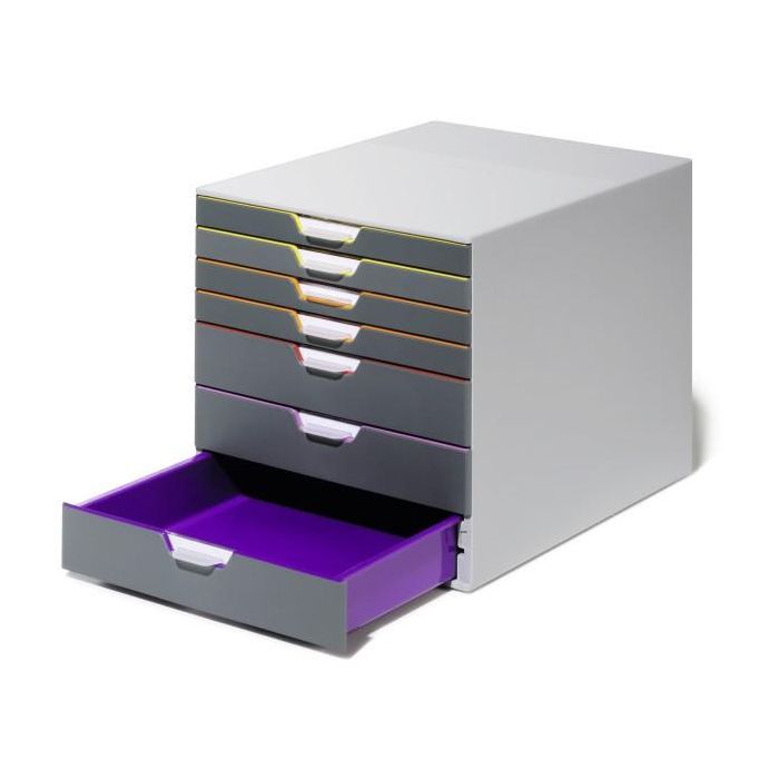 Durable Módulo 7 Cajones Varicolor, Plástico ABS, Gris/Multicolor, 760758 6 Durable Módulo 7 Cajones Varicolor, Plástico ABS, Gris/Multicolor, 760758 6