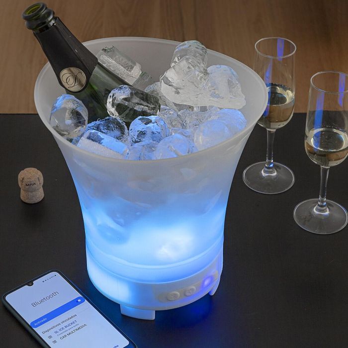 Cubitera LED con Altavoz Recargable Sonice InnovaGoods 8 Cubitera LED con Altavoz Recargable Sonice InnovaGoods 8