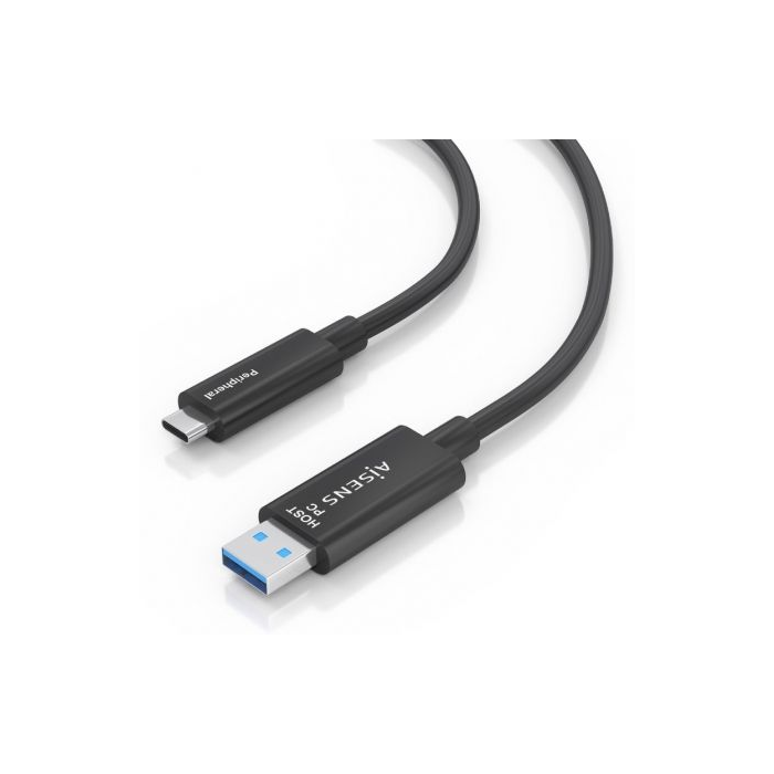 Cable USB 3.2 Tipo-C AOC Aisens A157-0927/ USB Tipo-C Macho - USB Macho/ 10Gbps/ 40m/ Negro