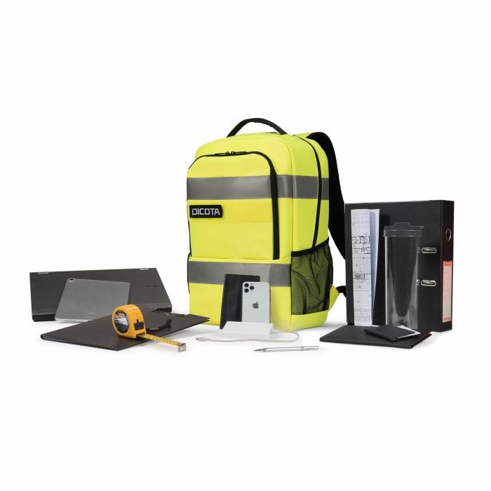 Dicota Backpack HI-VIS Base 24 litre yellow 8