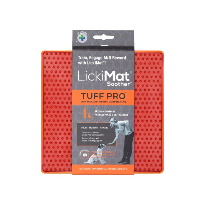 Lickimat Tuff Soother Pro Perro Alfombra Lamedor Antiestrés Comedero Lento Base Rígida Naranja 3 Lickimat Tuff Soother Pro Perro Alfombra Lamedor Antiestrés Comedero Lento Base Rígida Naranja 3