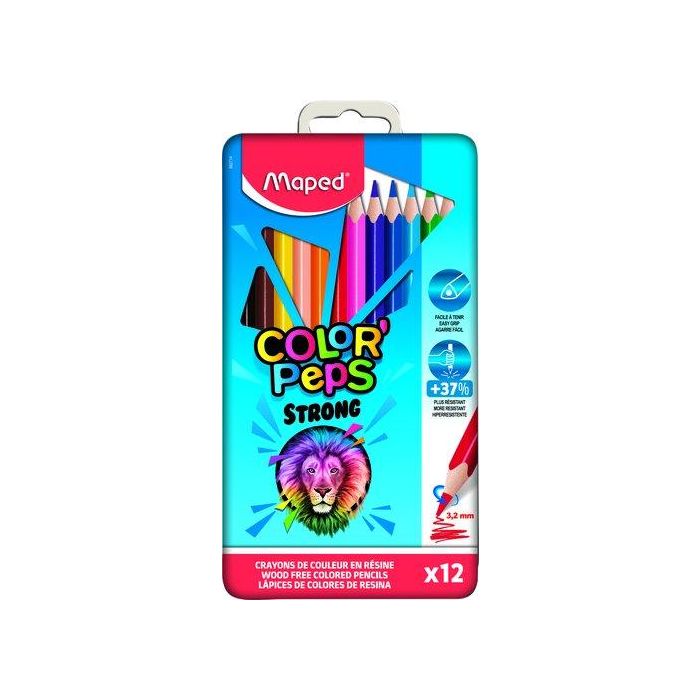 Lapices De Colores Maped Color Peps Strong Metal Estuche De 12 12 unidades