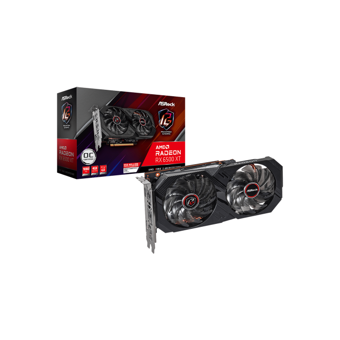 Asrock Phantom Gaming RX 6500 XT 4GB OC AMD Radeon RX 6500 XT GDDR6 Asrock Phantom Gaming RX 6500 XT 4GB OC AMD Radeon RX 6500 XT GDDR6