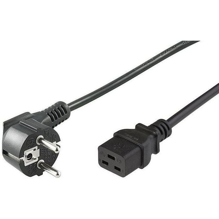 MicroConnect Cable de alimentación Schuko en ángulo a C19, 2m, para PC y dispositivos de servidor