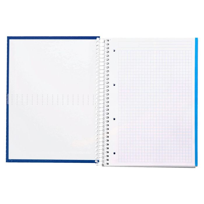 Cuaderno Espiral Liderpapel A4 Micro Crafty Tapa Forrada 120H 90 gr Cuadro 5 mm 5 Bandas 4 Colores Color Azul 8