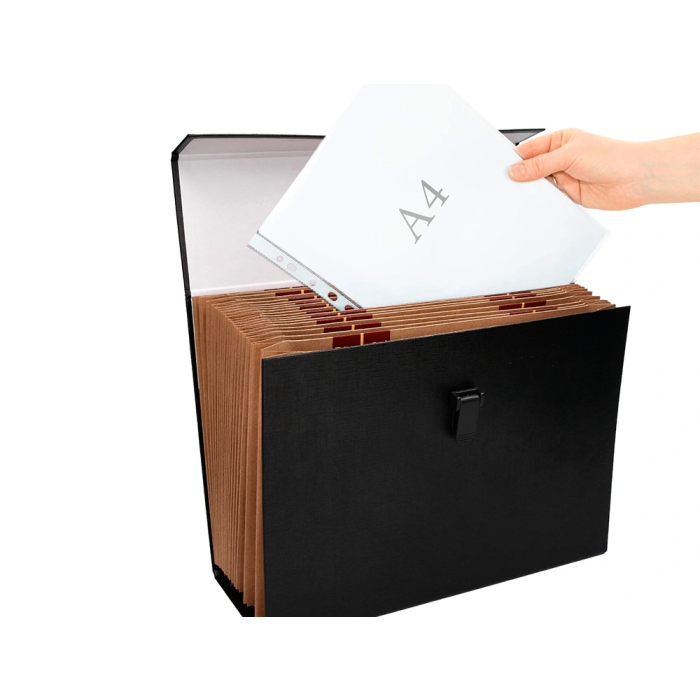 Liderpapel Maletín con fuelle y asa, cartón forrado, 19 departamentos, 255x390x120 mm, colores surtidos 9 Liderpapel Maletín con fuelle y asa, cartón forrado, 19 departamentos, 255x390x120 mm, colores surtidos 9