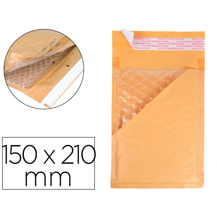 Q-connect Sobre Burbujas Crema c/0 150 x 210 mm Caja de 100 Unidades 0 Q-connect Sobre Burbujas Crema c/0 150 x 210 mm Caja de 100 Unidades 0