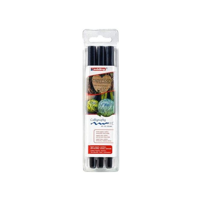 Rotulador Caligrafico Edding 1255 Negro Bolsa De 3