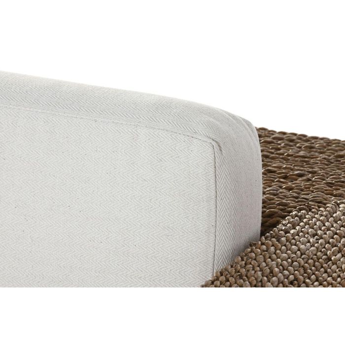 DKD Home Decor 1c25 Sillón Item Home de Fibra y Teca Natural Blanco con Cojines, Altura Asiento 44cm, Colección Banana, 117x92x65 cm 4