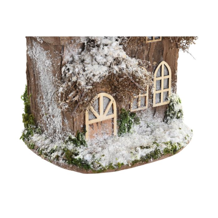 DKD Home Decor Casa Navidad Alpina de Porexpan y Corteza, Decoración Natural, Blanco y Verde, 13x22x16 cm, Pack de 2 Unidades 2 DKD Home Decor Casa Navidad Alpina de Porexpan y Corteza, Decoración Natural, Blanco y Verde, 13x22x16 cm, Pack de 2 Unidades 2