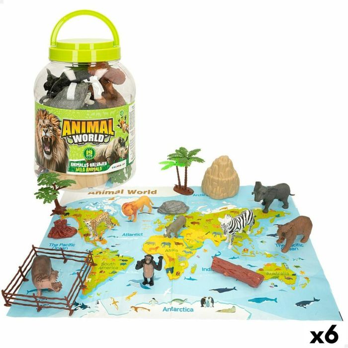 Set de Figuras de Animales Colorbaby 19 piezas Jungla Plástico 14 x 6 x 5 cm (6 Unidades) Set de Figuras de Animales Colorbaby 19 piezas Jungla Plástico 14 x 6 x 5 cm (6 Unidades)