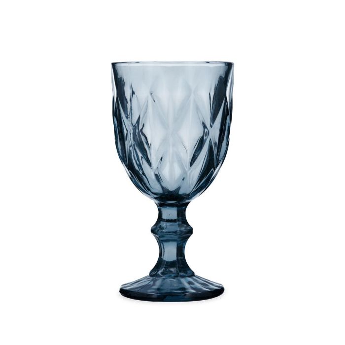Quid Copa Vidrio Maia 23.5 cL Azul con Relieve Fácil de Limpiar Apto Lavavajillas