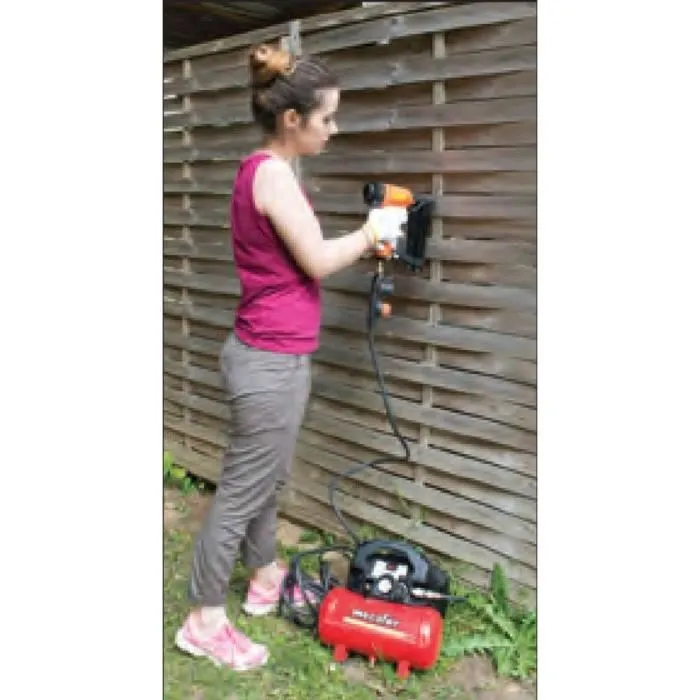 Mecafer NUEVO VENTO Compresor de aire 6 L 1,5 CV 8 bar Portátil sin aceite con 3 accesorios 1