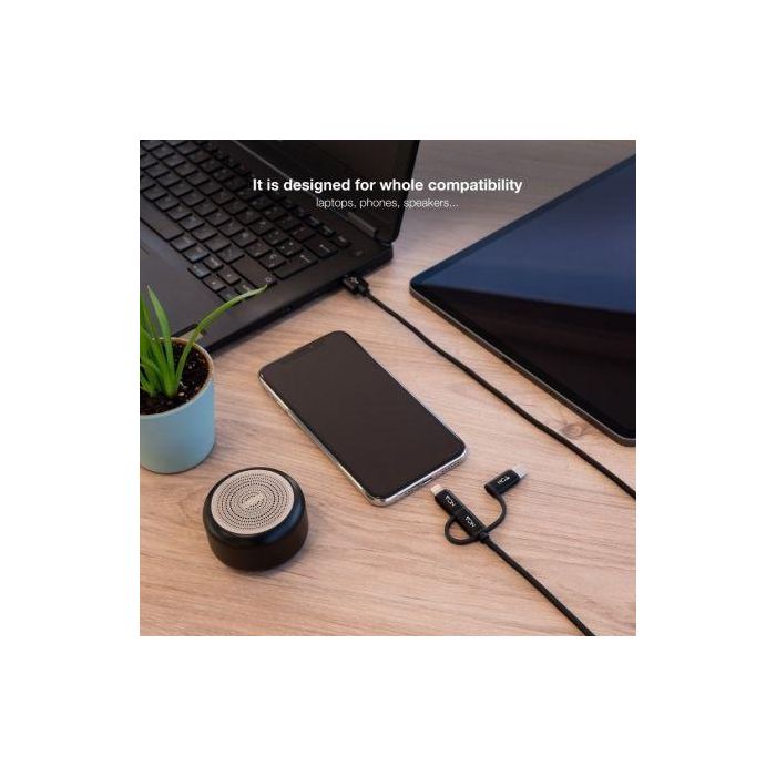 Nanocable 10.01.3200 Cable USB 2.0 3 en 1 Carga y Datos USB-A a Lightning, Micro USB y Tipo-C 1m Negro 3 Nanocable 10.01.3200 Cable USB 2.0 3 en 1 Carga y Datos USB-A a Lightning, Micro USB y Tipo-C 1m Negro 3