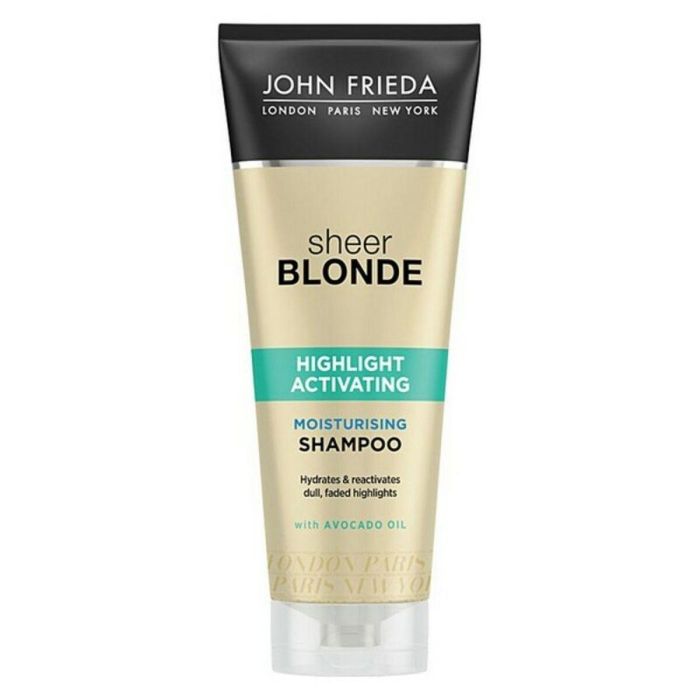 John Frieda SHEER BLONDE Champú Hidratante para Cabellos Rubios y Decolorados, Reaviva Reflejos y Aporta Brillo 250 ml