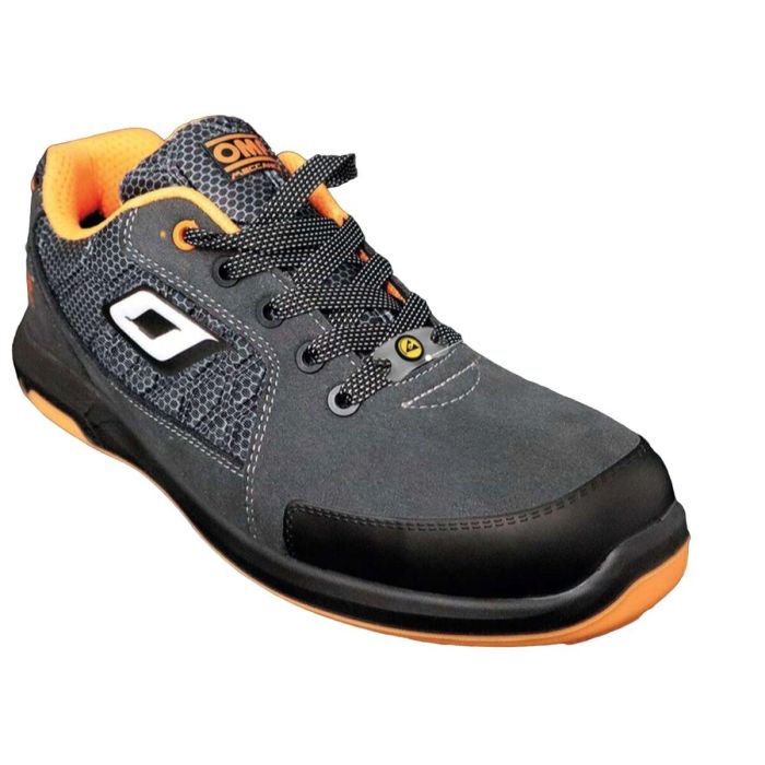 Omp OMPS90014120 Zapatillas de Trabajo y Seguridad S1P SRC ESD, Sin Metales, Transpirables, Color Gris Naranja, Talla 41