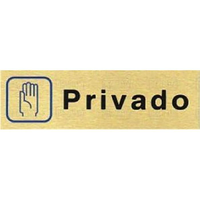 Duver Placa de Aluminio Dorada 150x45mm 'Privado' Duver Placa de Aluminio Dorada 150x45mm 'Privado'