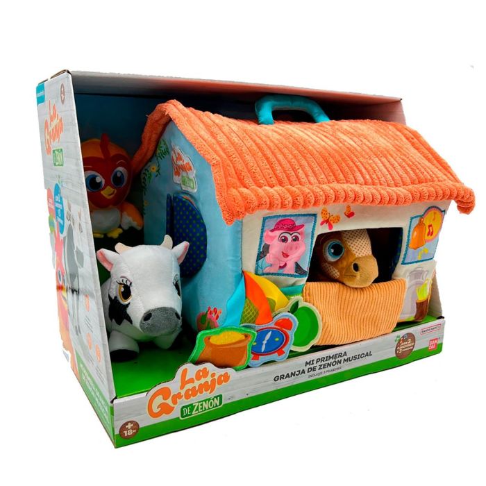 Bandai Ar85000 Mi Primera Granja de Zenón Musical Maletín de Peluche con 3 Mini Peluches: Vaca Lola, Bartolito, Percherón +18M 4 Bandai Ar85000 Mi Primera Granja de Zenón Musical Maletín de Peluche con 3 Mini Peluches: Vaca Lola, Bartolito, Percherón +18M 4