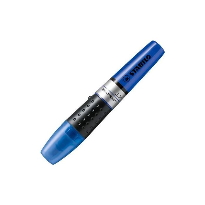 Stabilo Marcador Fluorescente Luminator Azul Caja 5 Ud con Tecnologia Anti-Secado, 1+4mm Ancho de Trazo