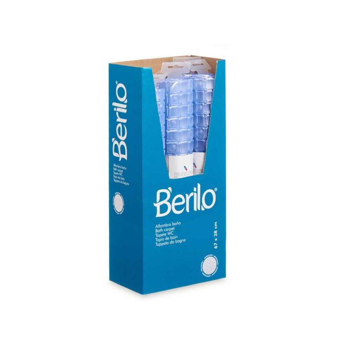 Berilo Alfombra de Baño Antideslizante Cuadros Transparente PVC 38.6x45x6 cm (6 Unidades) 2