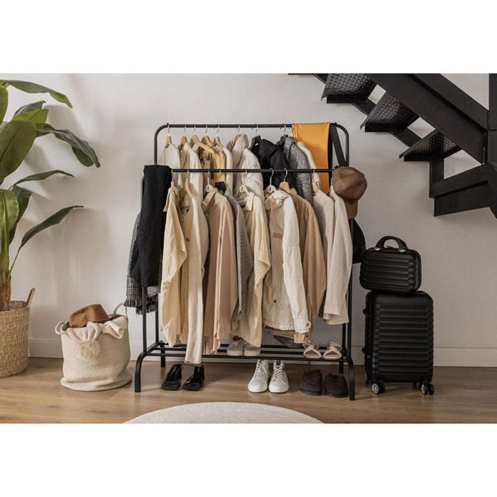 Perchero de Pie Newlux Hangy Duo 30 Negro Metal 115 x 50 x 150 cm 7 Perchero de Pie Newlux Hangy Duo 30 Negro Metal 115 x 50 x 150 cm 7