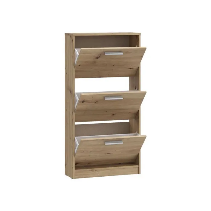 MAC Zapatero MSA312D78 - Mueble para 6 Pares, Acabado Roble, 3 Puertas Abatibles, Ancho 58,2 x Profundidad 20,4 x Alto 115,5 cm 5