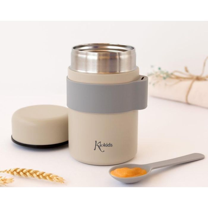 Termo Papillero De Acero Inoxidable 500 mL Con Cuchara Beige 1 Termo Papillero De Acero Inoxidable 500 mL Con Cuchara Beige 1