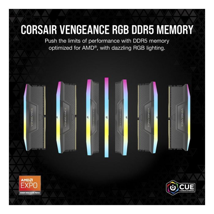 Corsair CMH64GX5M2B5200Z40K Kit 64GB (2x32GB) DDR5 5200MHz CL40 Vengeance RGB 5