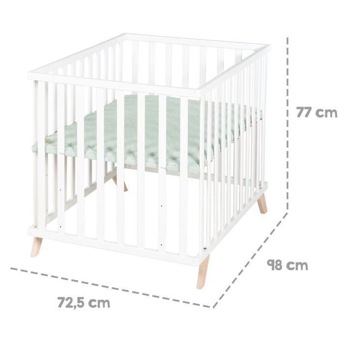ROBA ROB1691002916156 Parque Infantil para Bebés 75 x 100 cm con Tapete 'Lil Planet' Verde Esmerilado - Blanco 4