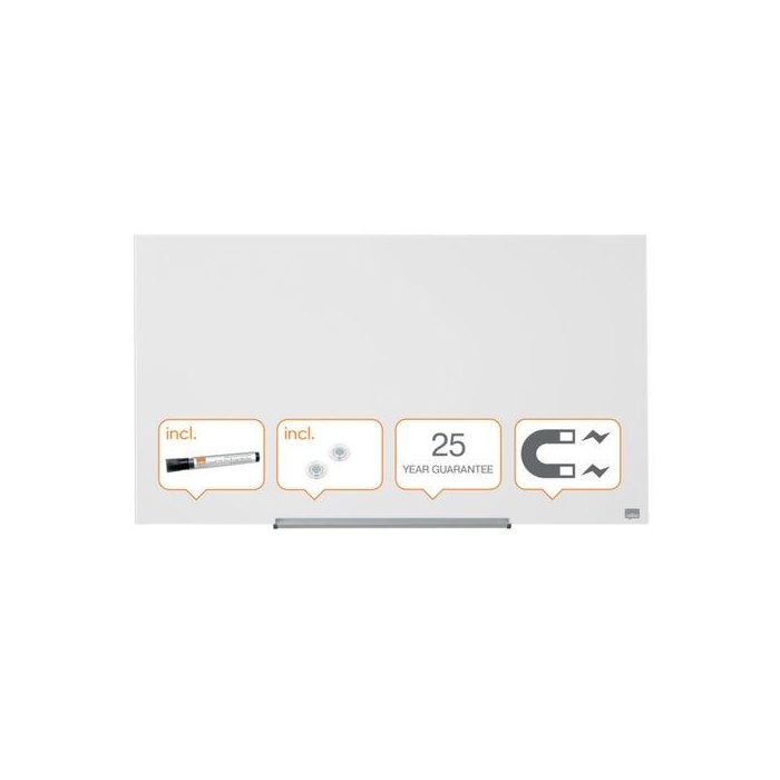 Pizarra Cristal Magnetica Nobo Diamond 993X559 Blanca
