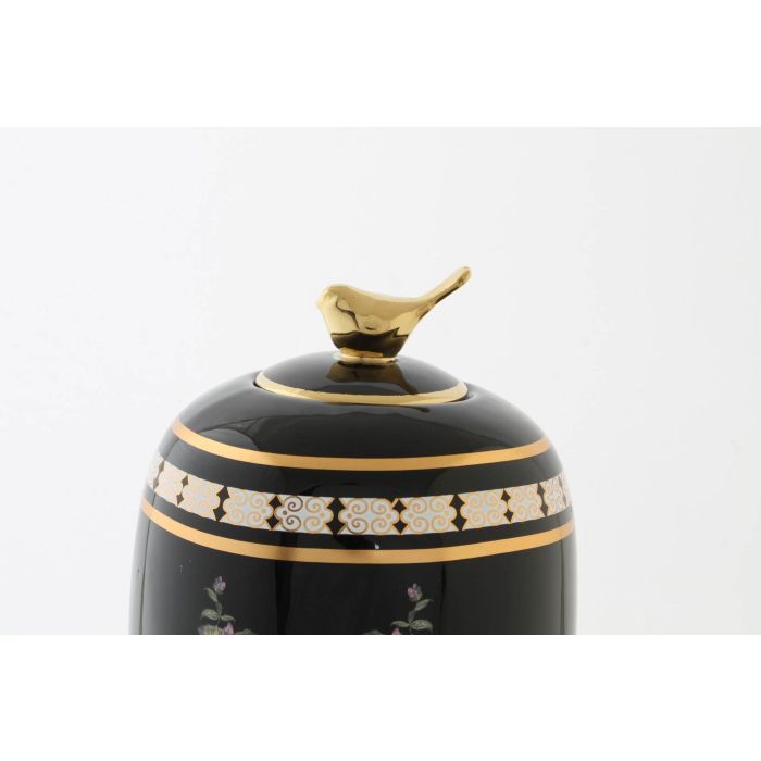 DKD Home Decor Jarrón de Porcelana Shabby Colección Fleur con Diseño de Flores Multicolor Negro 24x14x14 cm 1 DKD Home Decor Jarrón de Porcelana Shabby Colección Fleur con Diseño de Flores Multicolor Negro 24x14x14 cm 1