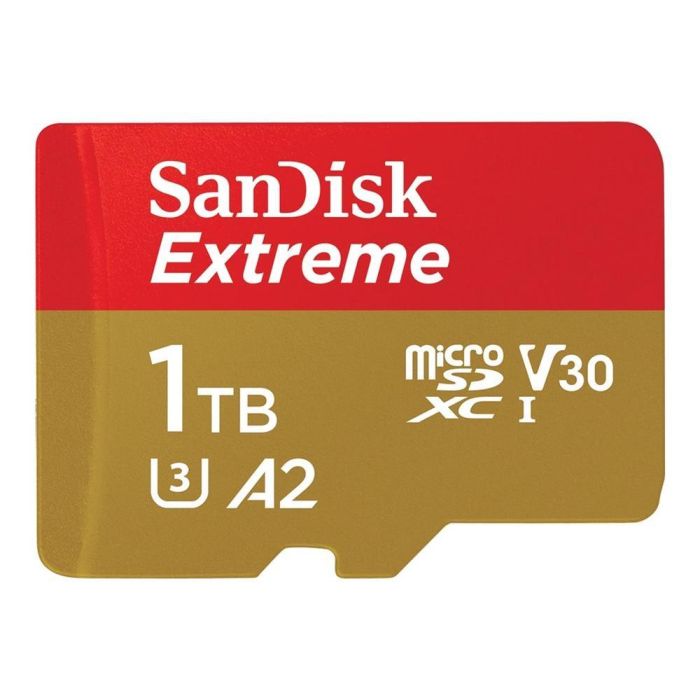 SanDisk Extreme MicroSDXC 1TB U3 A2 V30 190MB/s Graba 4K UHD para Drones y Cámaras de Acción, Resistente a Golpes y Agua
