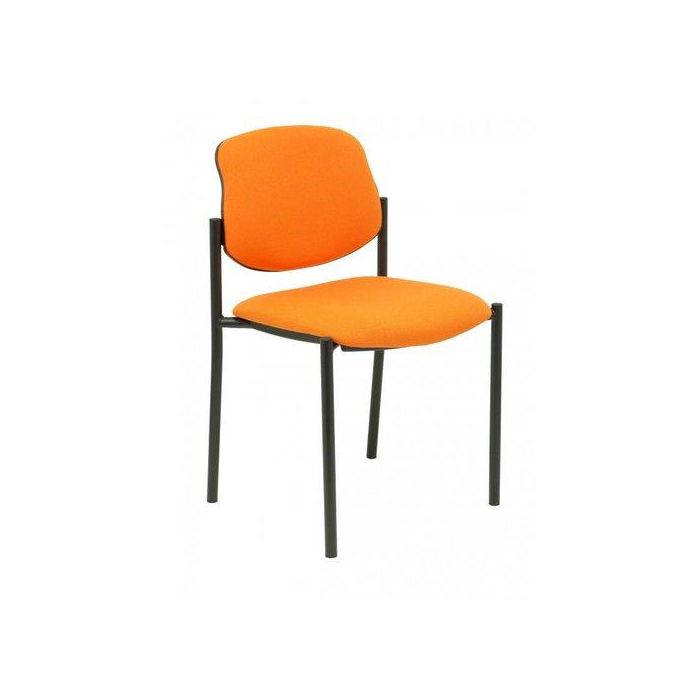Silla Piqueras Y Crespo Villalgordo Confidente Chasis Negro Asiento Y Respaldo Tapizados Bali Naranja