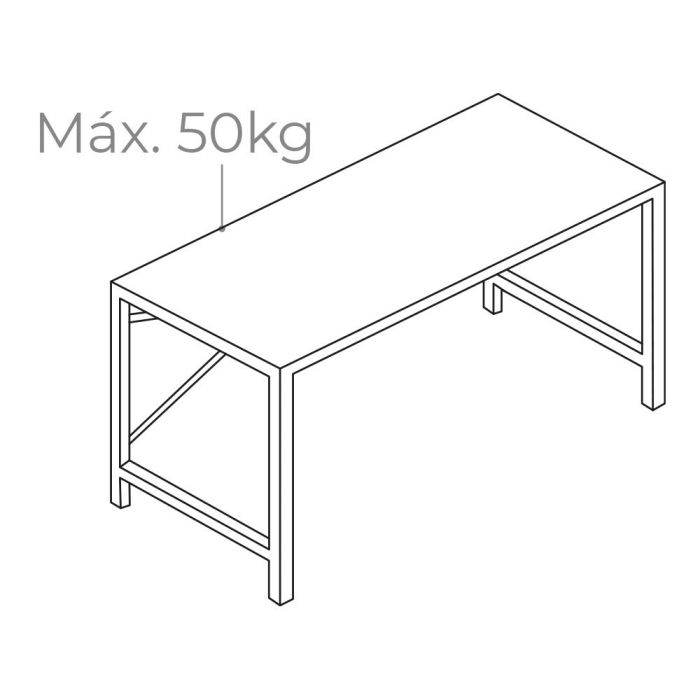 Edm Escritorio de madera 120x60x74 cm con estructura de metal negra 2