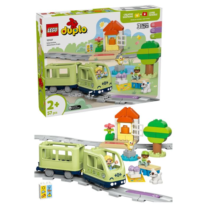 Lego Tren de aventuras interactivo 10427 - Juguetes de aprendizaje temprano para niños de 2 años
