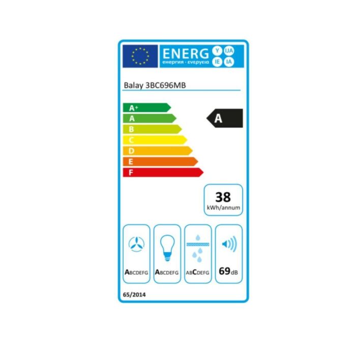 Campana Convencional Balay 3BC696MB 90 cm 600 m3/h 69 dB 220W Blanco 1