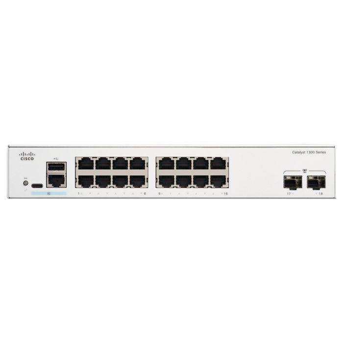 Cisco CATALYST 1300 C1300-16T-2G Switch Gestionado L2/L3 16-Port GE 2x1G 1