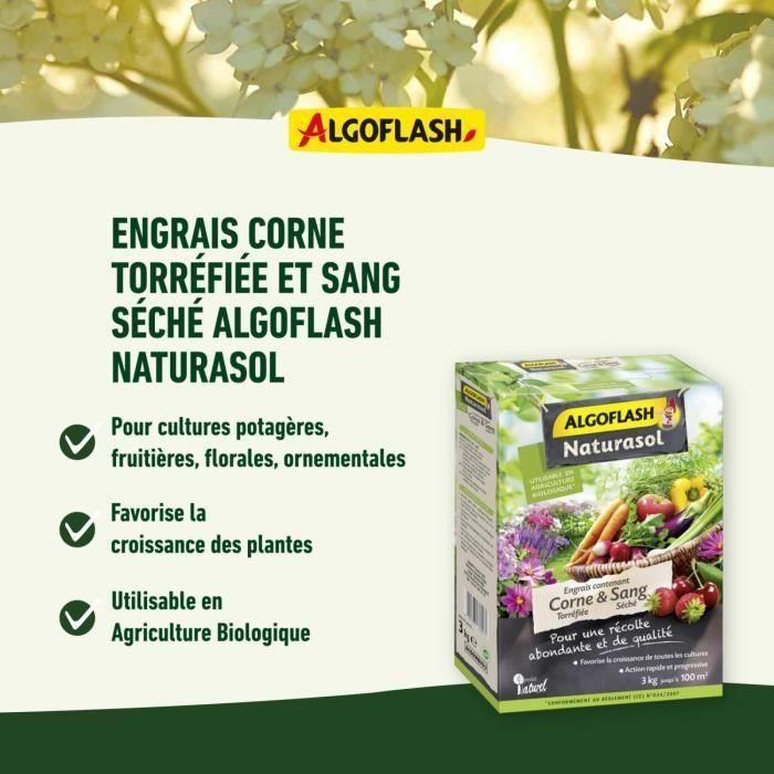 Algoflash Naturasol ACORNBIO15 - Abono de Cuerno Tostado y Sangre Seca 1,5kg 1 Algoflash Naturasol ACORNBIO15 - Abono de Cuerno Tostado y Sangre Seca 1,5kg 1