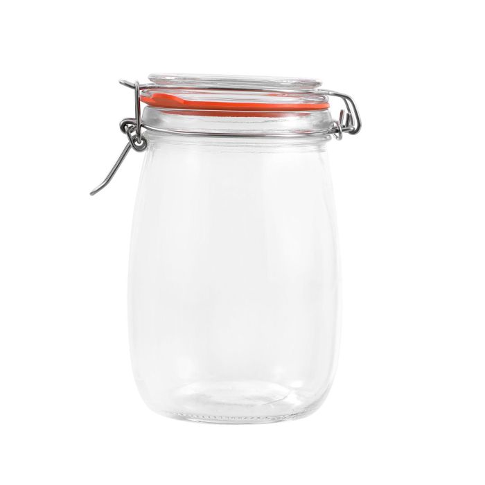 La Mediterranea Tarro Hermetico Vidrio Clip 1000 ml con Medidas 13x9x16 cm 13