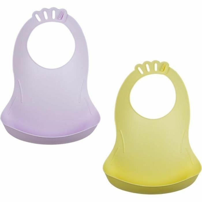 Thermobaby AAAMI10100 Set 2 Baberos Bibou Lila Limón