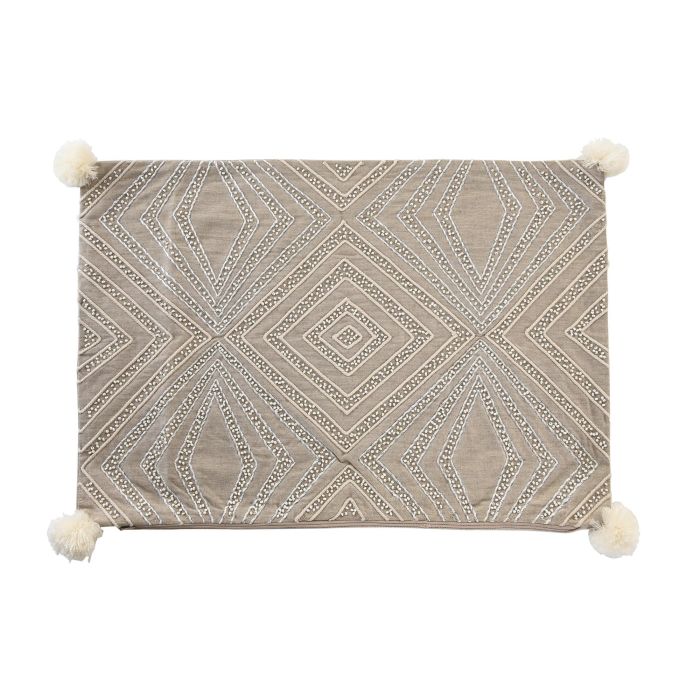 DKD Home Decor Funda de Cojín Decorativa para Salón Gris 40x60 cm Rectangular, Ideal para Sofá o Cama, Mantenimiento Fácil con Lavado en Seco.