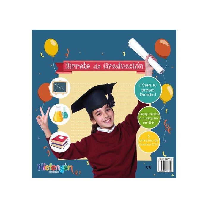 Birrete Graduacion Niefenver Pack De 5