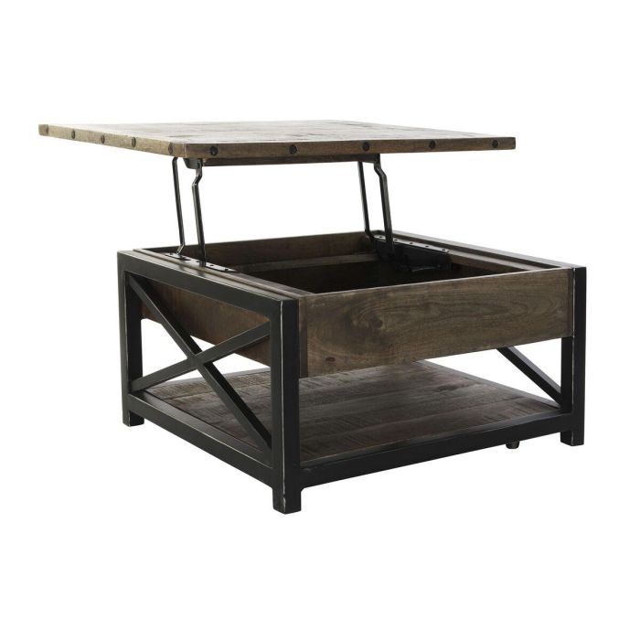 Mesa de Centro Elevable DKD Home Decor 116 x 74 x 44 cm Metal Madera de mango 4