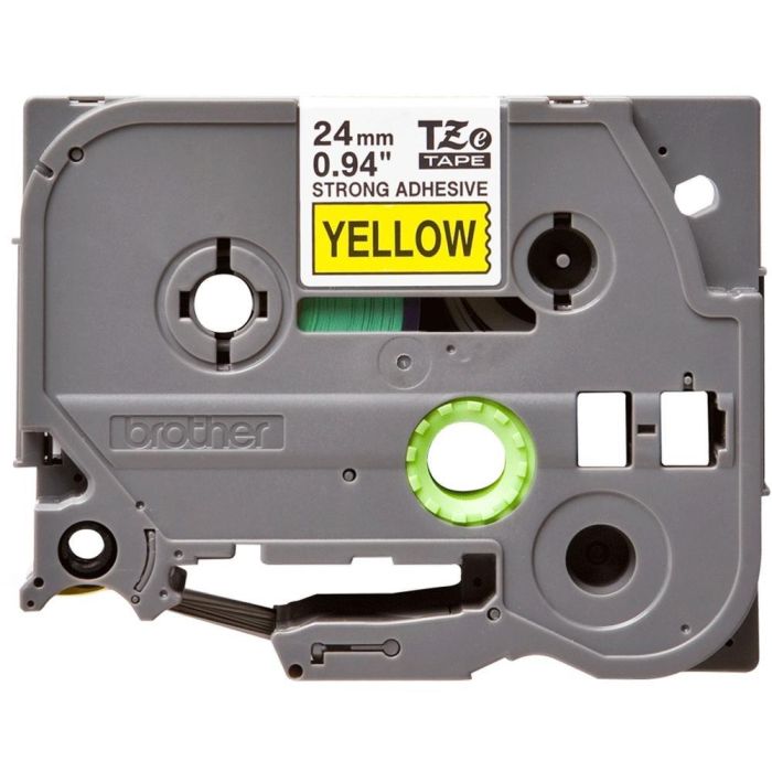 BROTHER Cinta laminada Amarillo / negro (Superadhesiva) 24mm
