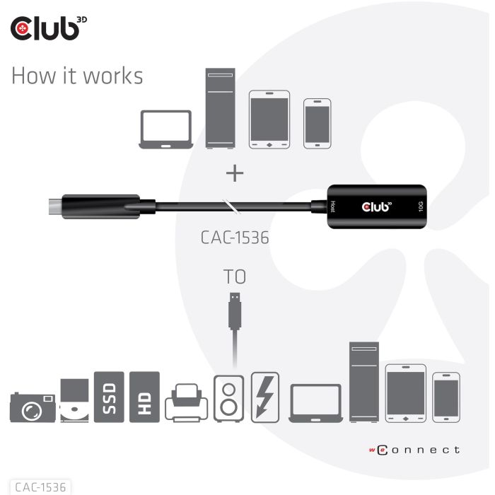 Club3D Cable USB 3.2 Tipo C a USB Tipo A 10Gbps 5m 5 Club3D Cable USB 3.2 Tipo C a USB Tipo A 10Gbps 5m 5