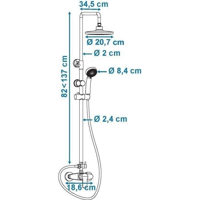 ROUSSEAU Columna de ducha con grifo monomando mecánico Shenti cromo 2